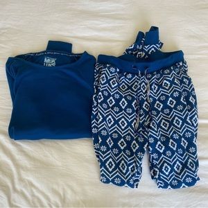 Blue Print Long Sleeve Pajama Set Size Small